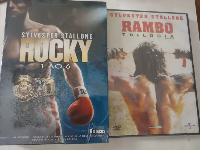Box Dvds Rocky (6 filmes) Rambo (3 filmes)