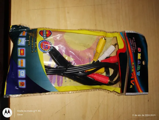 Cabo AV RCA  para TV, DVD, Vídeo game - Alta Qualidade