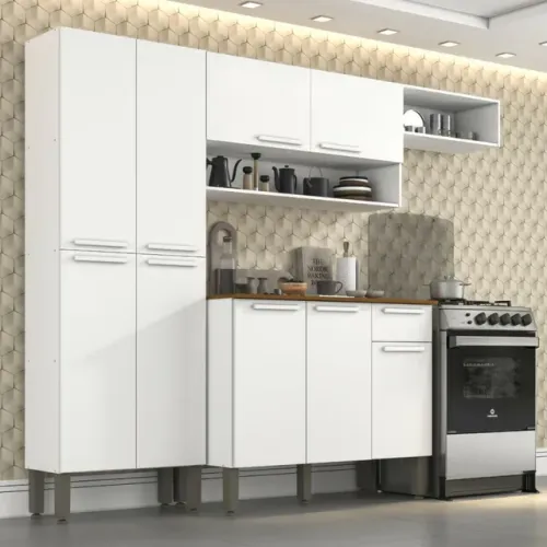 14840.Cozinha Madri 9P1G Completa Branco Salleto<br><br>