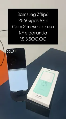 Samsung Galaxy ZFlip6  / 256GB 12Ram / Azul /  2 Meses de uso / R$ 3.500,00