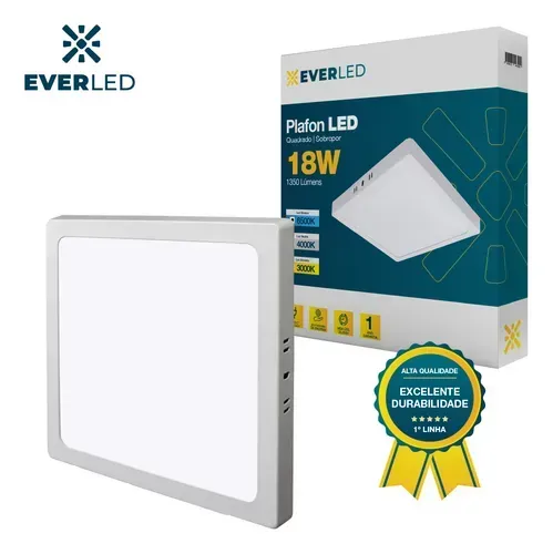 Painel 18w Sobrepor 22x22 6500K (Novo ) Planalto Segurança e Iluminação