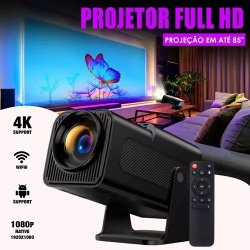 Projetor Hy320 Android Wi-Fi Hd390 Espelhamento Celular 