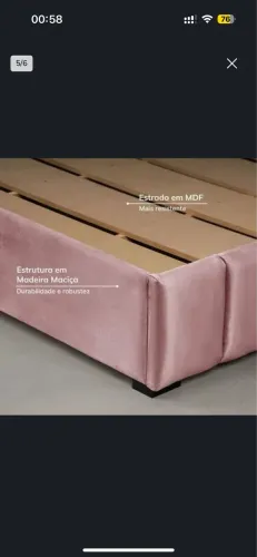 Cama Infantil Estofada p/ colchão de solteiro