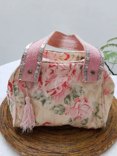 Bolsa de mão floral rosa Dona Doida!!!