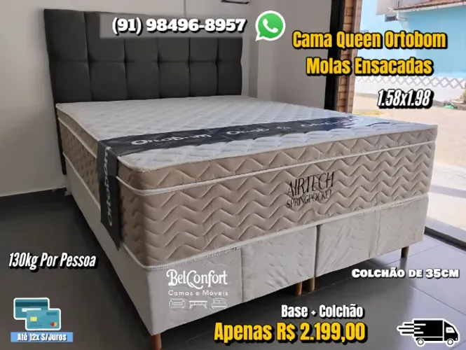 CAMA QUEEN ORTOBOM MOLAS ENSACADAS