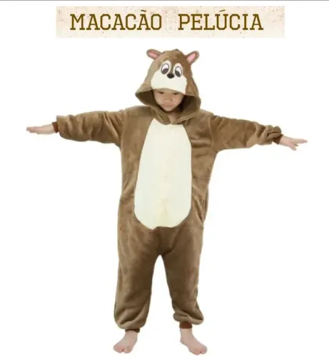 Macacão Pelúcia Esquilo Infantil