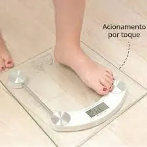 Balança Digital Banheiro Academia Vidro Dieta Pesa Até 180kg