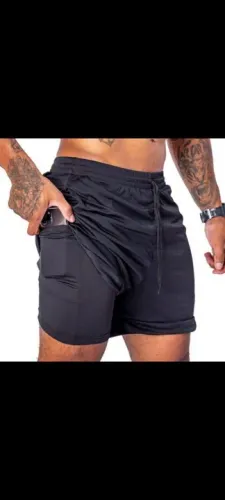 Shorts de corrida com bolso para celular