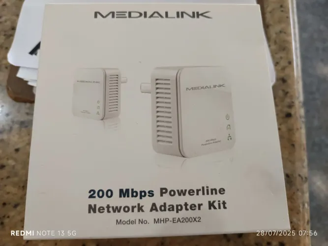 Adaptador de Rede Powerline 200 Mbps MediaLink - Novo