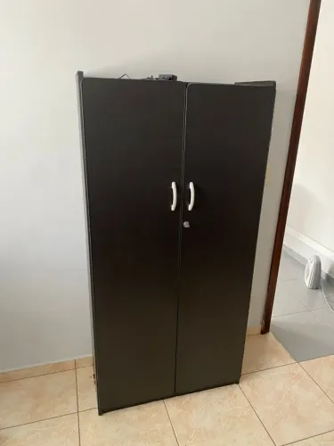 Armário de Escritório com Prateleira Preto