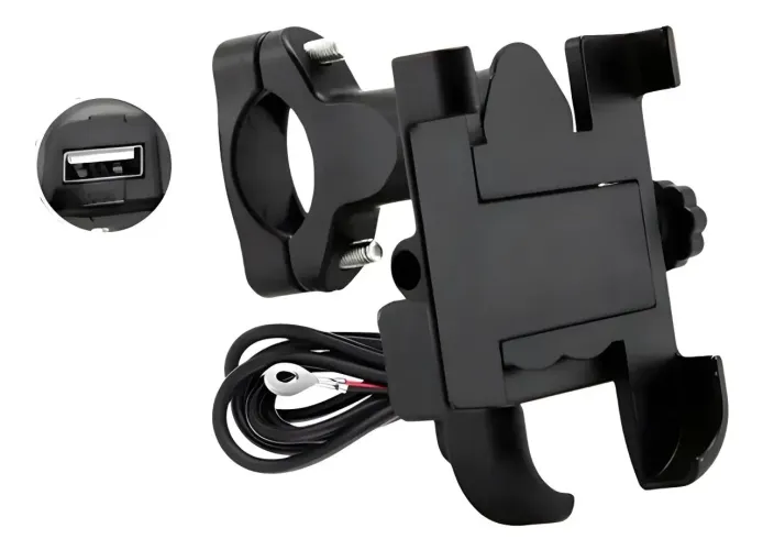 Suporte Celular Moto Bike Alumínio Guidão Com Carregador
