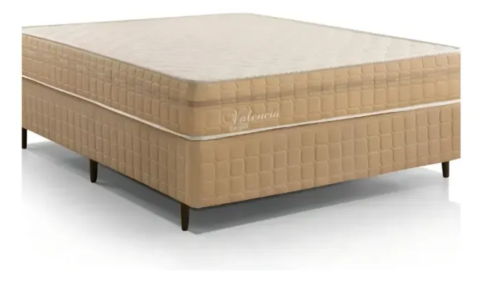 Base Box com Colchão Casal Valência Molas Ensacadas NOVO FRETE GRÁTIS
