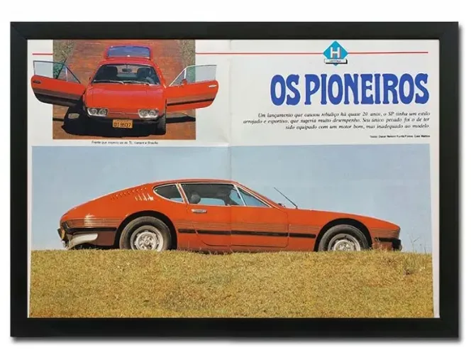 Volkswagen SP2 - Quadro decorativo com matéria original de revista
