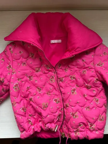 Casaco infantil rosa floral Leblog