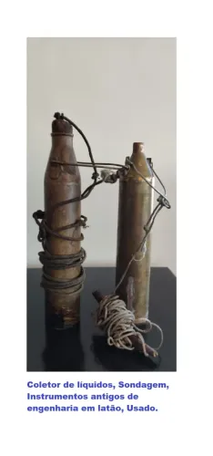 Coletor de líquidos, Sondagem, Instrumentos antigos de engenharia em latão, Usado.