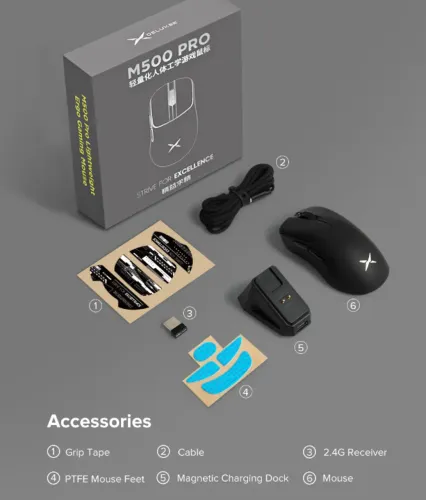 Mouse Delux M500 PRO 8khz 3395 + DOCK RGB