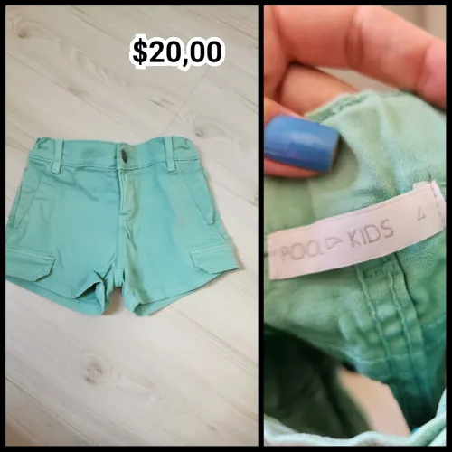 Shorts Infantil Verde Claro - Tamanho 4