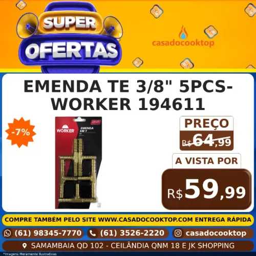 EMENDA TE 3/8" 5PCS- WORKER 194611