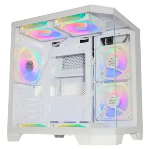 Gabinete Gamer K-Mex Aquário Ângolo Micro, CG-W620, Lateral e Frontal em Vidro, Sem Fan,