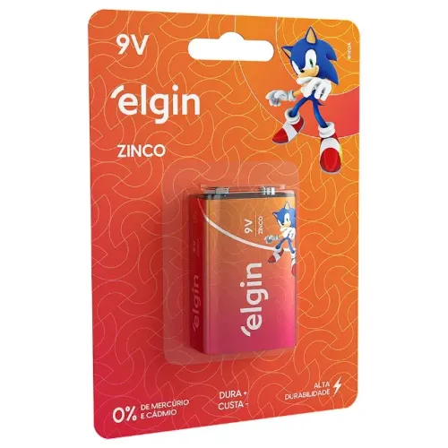 Bateria 9v Zinco 1 Unidade Elgin