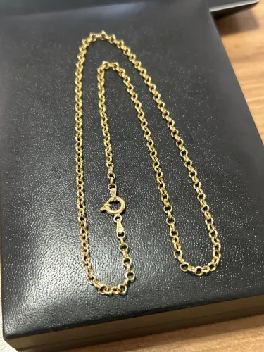 Colar MACIÇO elo português - 9G - ouro 18k