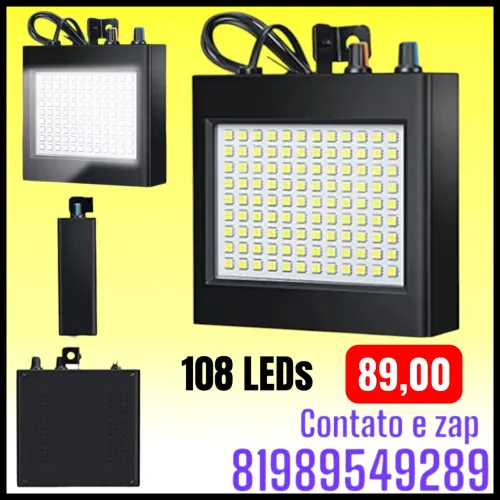 Strobo 108 Leds Rgb branco 25w Rítmico Bivolt Automático 