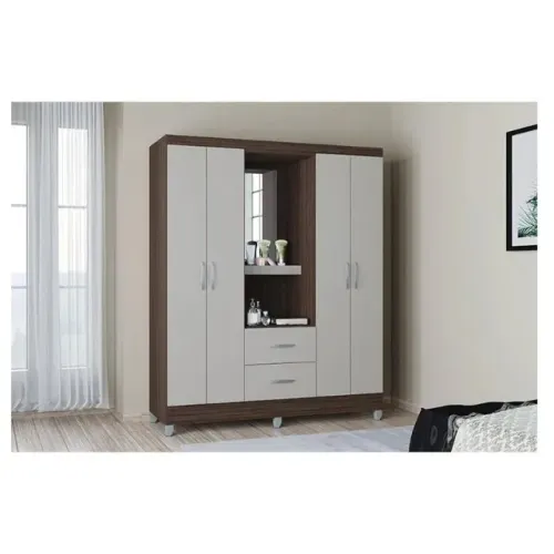 Guarda Roupa 4 Portas 2 Gavetas Espelho Novo Varios Modelos