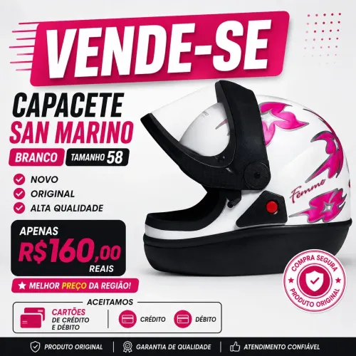 Capacete San Marino tamanho 58 Original novo na caixa.