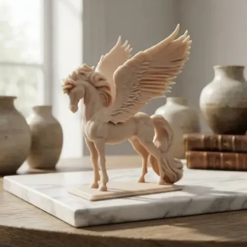 Cavalo com Asas Pegasus Impressão 3D 16cm de Altura