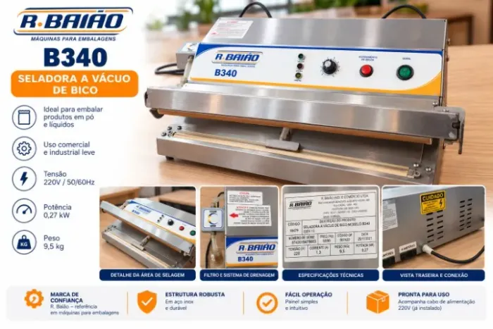 Seladora a Vácuo de Bico R. Baião B340 - 220V