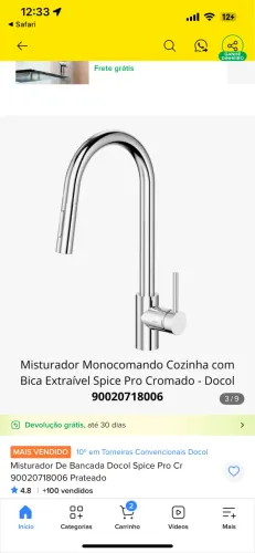 Torneira Monocomando Docol Cozinha 