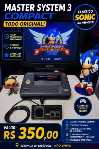 Master system 3 compact completo Funcionando Perfeitamente Testado