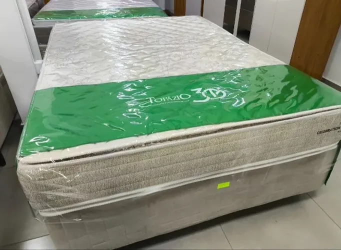 Conjunto Box de Casal Queen Size Celebration 1,58x1,98x26cm - Topázio (NOVO)
