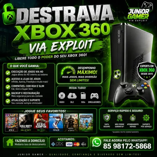 Destrava Xbox 360 modelo 2015 Aurora 