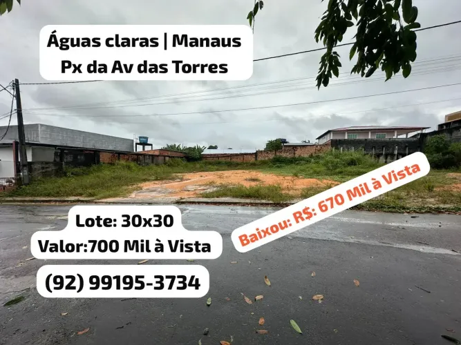 Lindo Lote no Conjunto Águas Claras | 30x30 = 9 0 0 m2 | Ideal Para Galpão Ou Casas