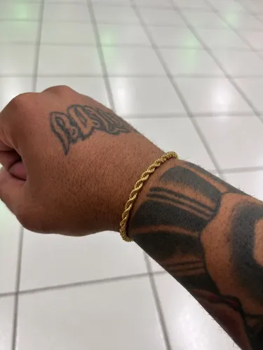 Pulseira cordão baiano banhada a ouro 18k - 20 milésimos 