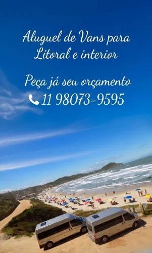 Vans Locação eventos, litoral e Interior