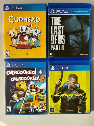 Jogos ps4 cuphead, overcooked cyber punk