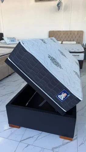 Cama Box Solteiro Baú + Colchão América Ley Colchões - Entrega Imediata