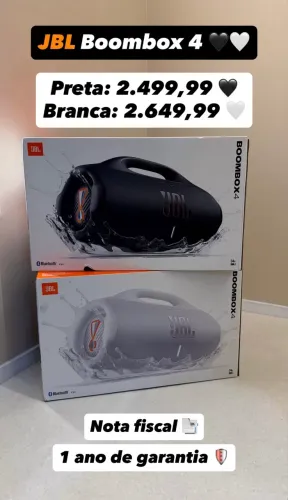 JBL BOOMBOX 4 PRETA E BRANCA C/NF (LACRADA)