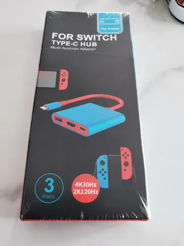 Hub Adaptador 3 em 1 USB-C para HDMI 4K e Nintendo Switch
