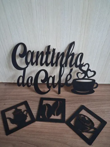 Cantinho do Café _ Letreiro 4 peças