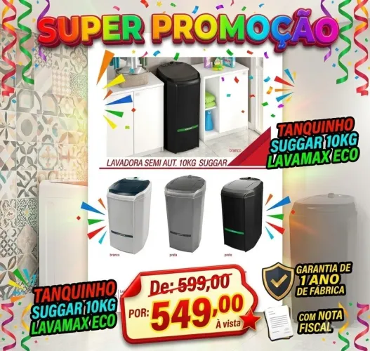 TANQUINHO SUGGAR 10KG PROMOÇÃO