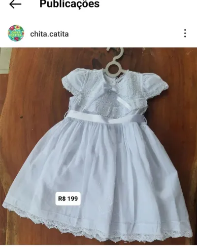 Vestido Batizado Renda Novo