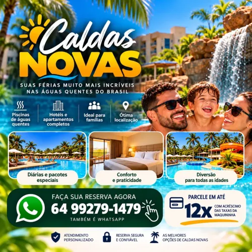 Caldas Novas GO | Hospedagem em Hotéis e Apartamentos | Até 12x