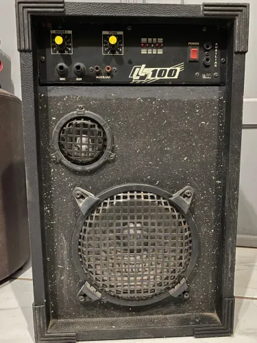 Caixa amplificadora para instrumentos e/ou microfone bicolor