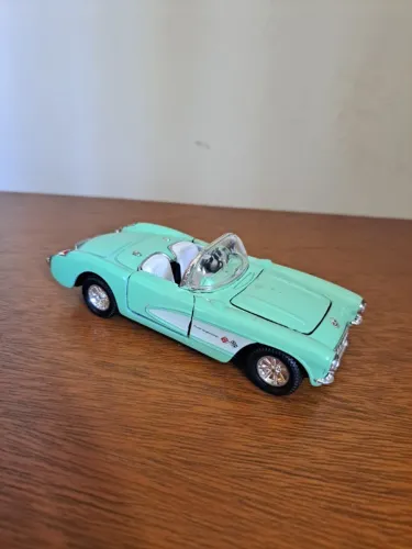 Carrinho corvette 1957 cor verde colecionador