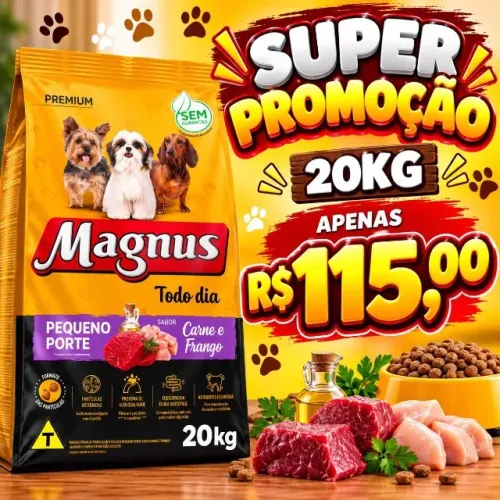 Ração magnus raças pequenas 20 k mega oferta