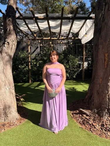 vestido de festa longo lilás (lavanda) veste m/g