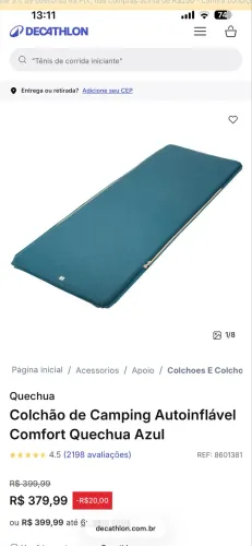 Vende - se colchão inflável Queshua 65 cm
